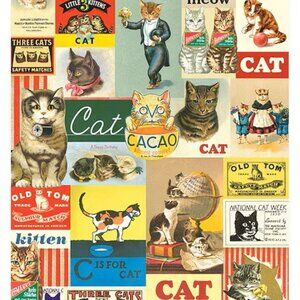 Cats Cavallini Poster – Vintage Cats - 50x70cm - 20x28" Large Poster-Wall Print